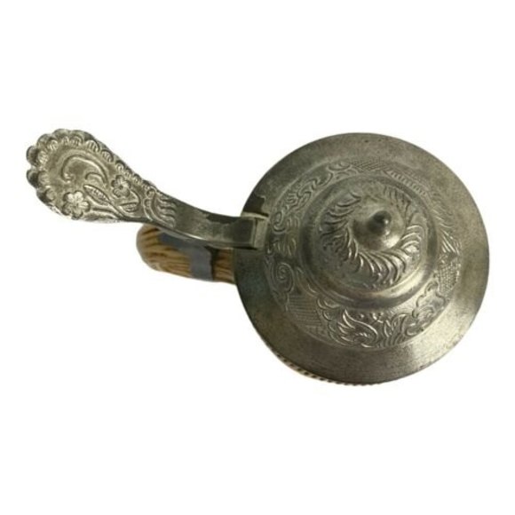 Vintage German BMF Glass Beer Stein Pewter Lid Stained Glass Crackle Pattern - Picture 5 of 8